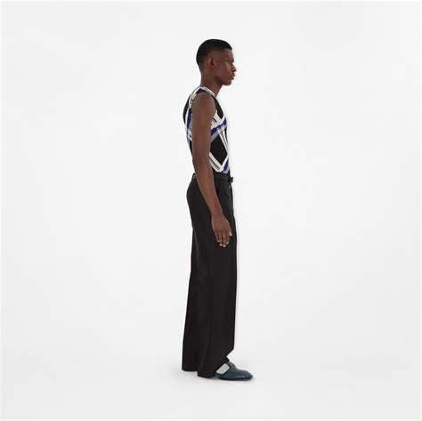 burberry men's tank top|Check Silk Tank Top in Black .